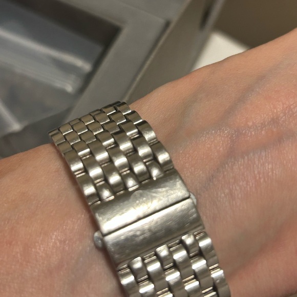 Michele MW2 28mm Square Tank MOP Ladies Watch - Picture 5 of 11